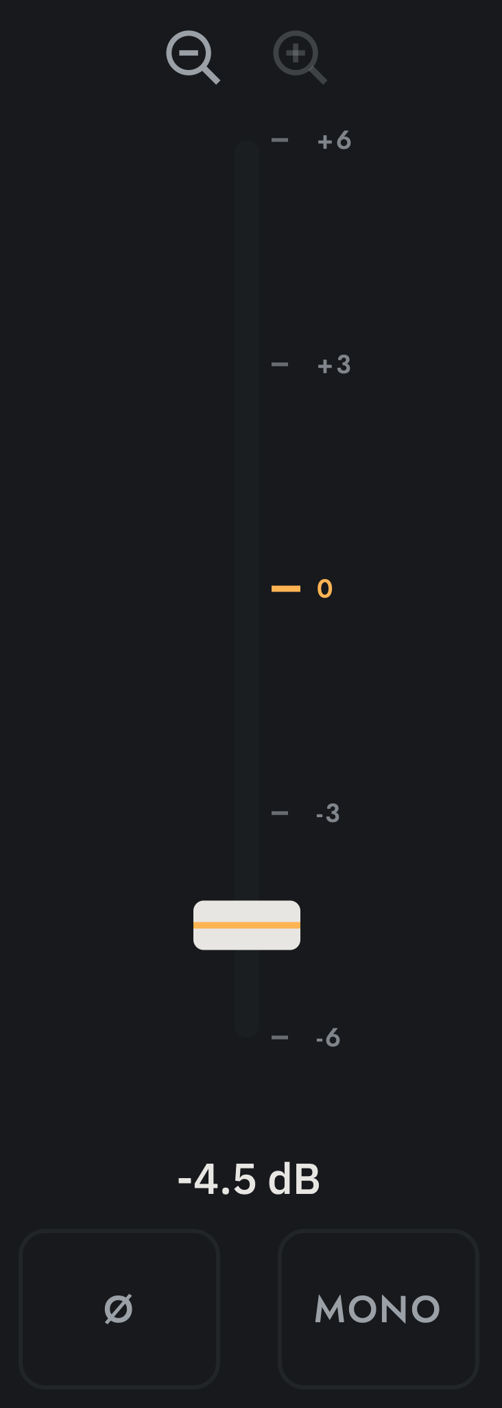 The fader and its zoom