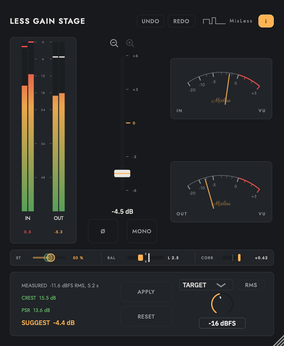 Less Gain Stage interface